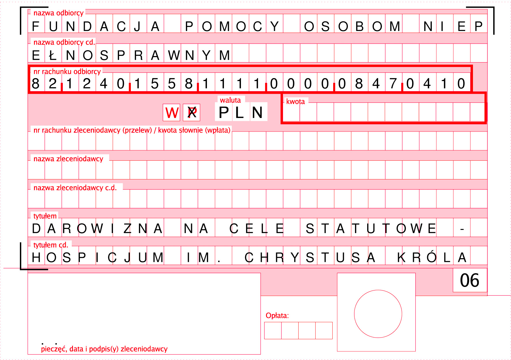Druk przelewu